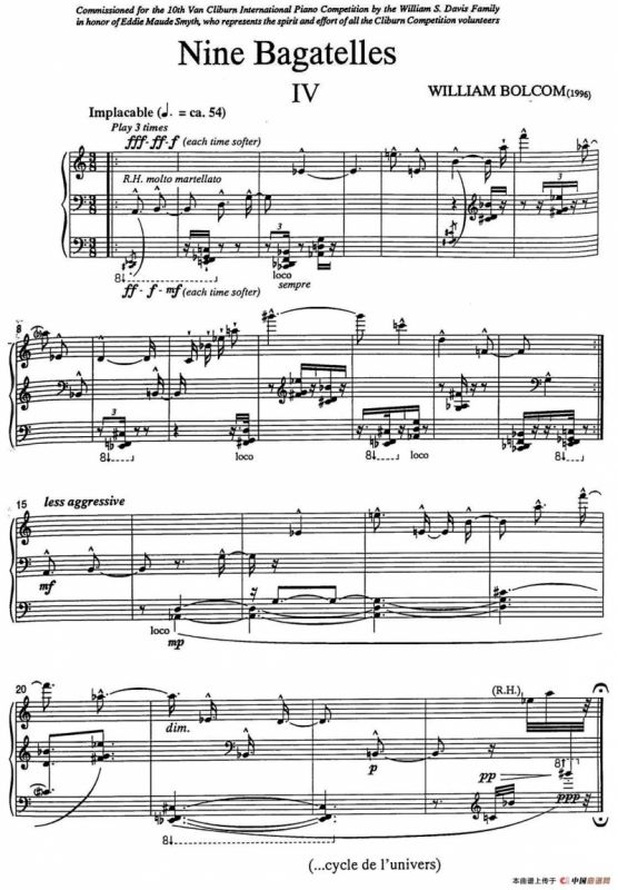 Nine Bagatelles （9首小品）（Ⅳ）