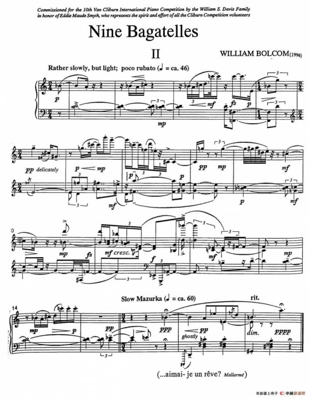 Nine Bagatelles （9首小品）（Ⅱ）