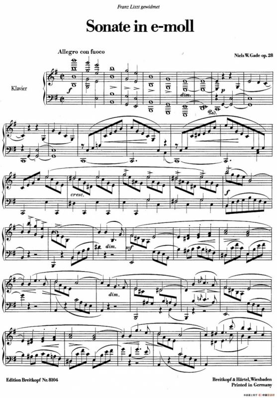 尼尔斯·加德 - e小调钢琴奏鸣曲