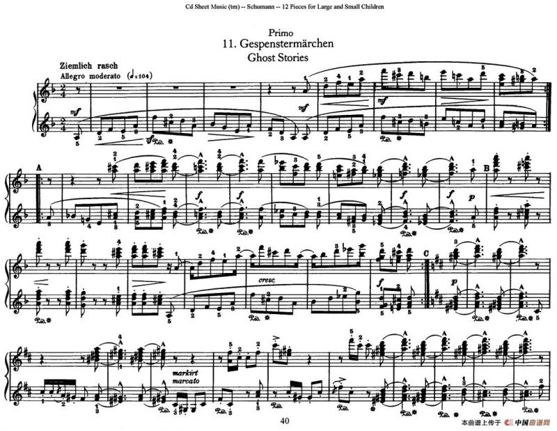 12首为孩子们而作的四手联弹曲 Op.85（四手联弹）（11）