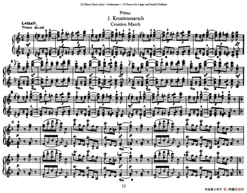 12首为孩子们而作的四手联弹曲 Op.85（四手联弹）（5）