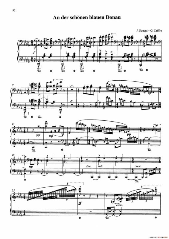 An Der Schonen Blauen Donau Op.314（蓝色多瑙河圆舞曲）