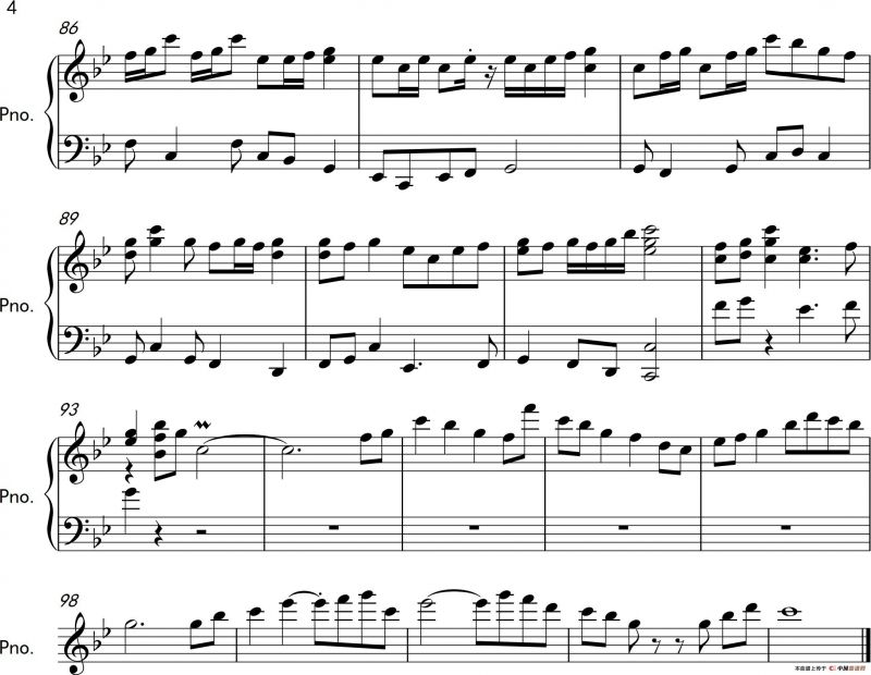 洛北情歌主题变奏曲（钢琴小品）