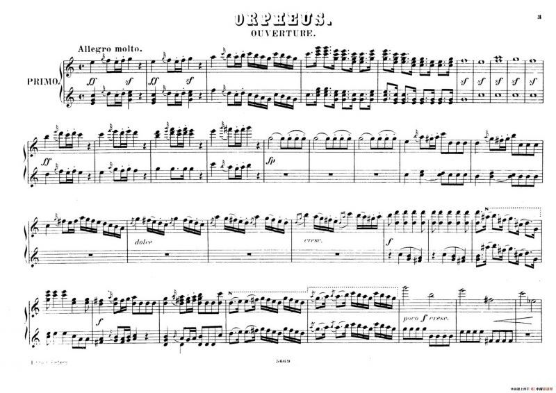 Overture（选自歌剧《奥菲欧与犹丽狄茜》）（四手联弹）