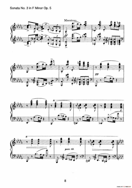 Piano Sonata No.3 in f Minor Op.5（f小调第三钢琴奏鸣曲）