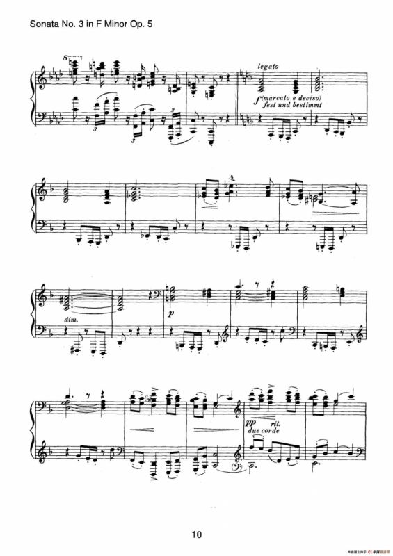 Piano Sonata No.3 in f Minor Op.5（f小调第三钢琴奏鸣曲）