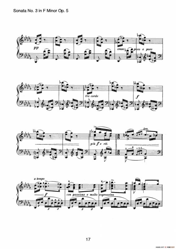 Piano Sonata No.3 in f Minor Op.5（f小调第三钢琴奏鸣曲）