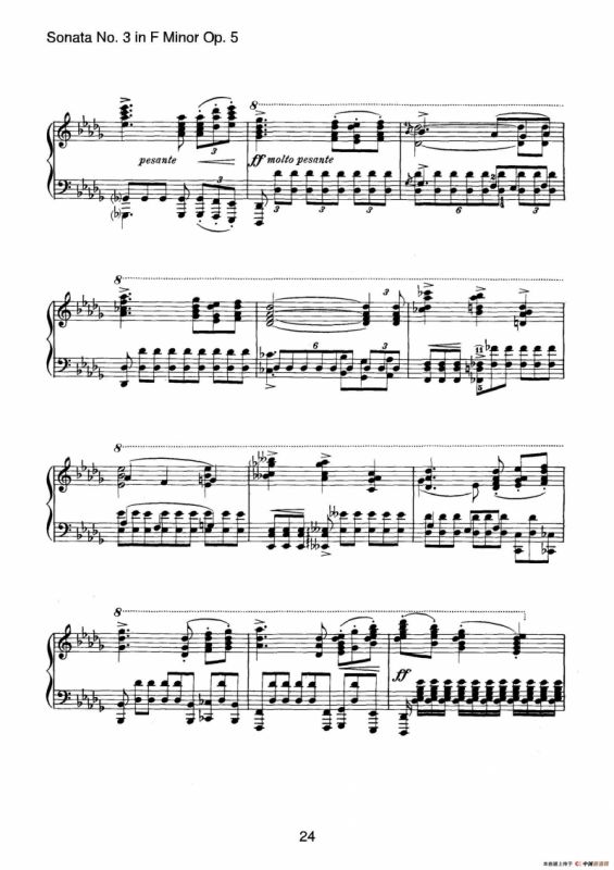 Piano Sonata No.3 in f Minor Op.5（f小调第三钢琴奏鸣曲）