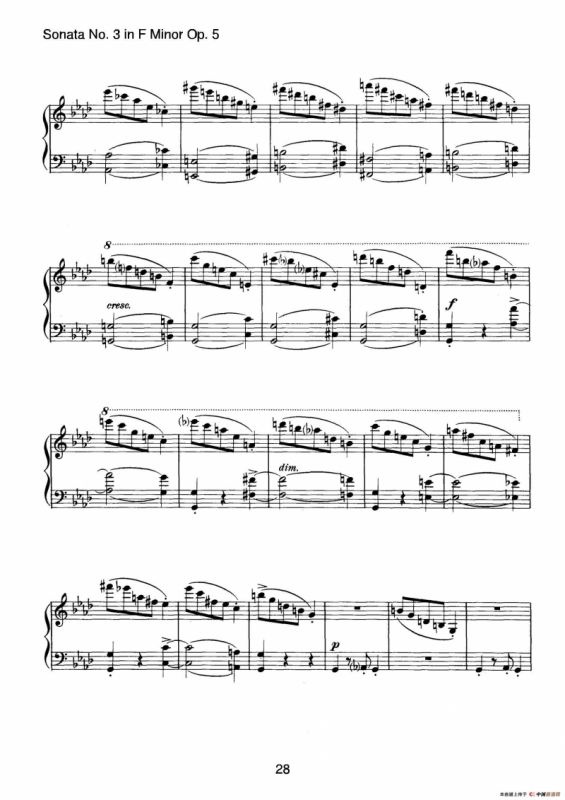 Piano Sonata No.3 in f Minor Op.5（f小调第三钢琴奏鸣曲）