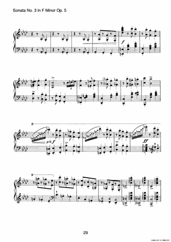 Piano Sonata No.3 in f Minor Op.5（f小调第三钢琴奏鸣曲）
