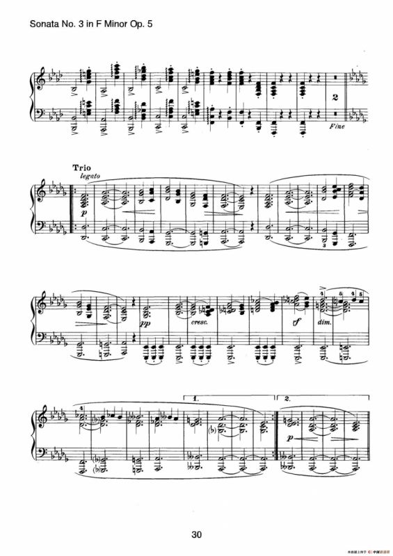 Piano Sonata No.3 in f Minor Op.5（f小调第三钢琴奏鸣曲）