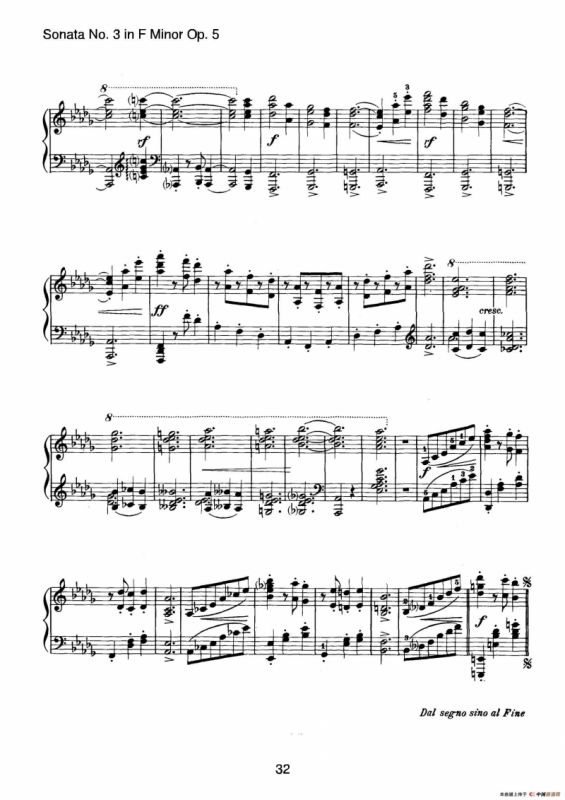 Piano Sonata No.3 in f Minor Op.5（f小调第三钢琴奏鸣曲）