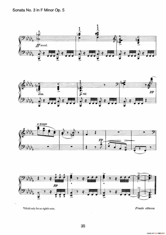 Piano Sonata No.3 in f Minor Op.5（f小调第三钢琴奏鸣曲）