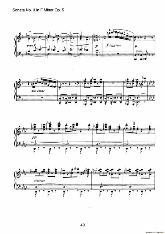 Piano Sonata No.3 in f Minor Op.5（f小调第三钢琴奏鸣曲）