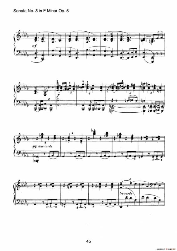 Piano Sonata No.3 in f Minor Op.5（f小调第三钢琴奏鸣曲）