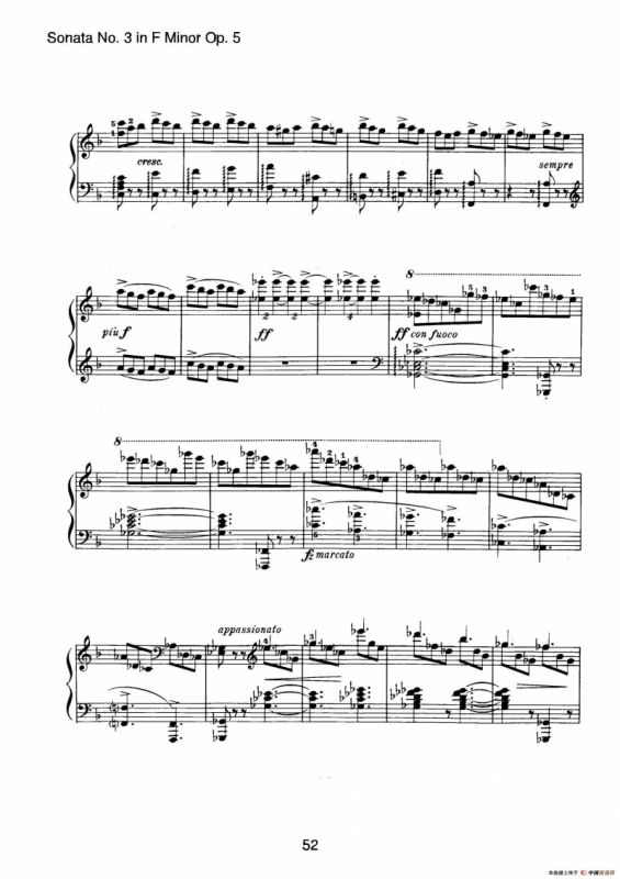 Piano Sonata No.3 in f Minor Op.5（f小调第三钢琴奏鸣曲）