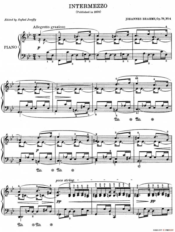 INTERMEZZO（8首钢琴小品第4首 Op.76，No.4.）