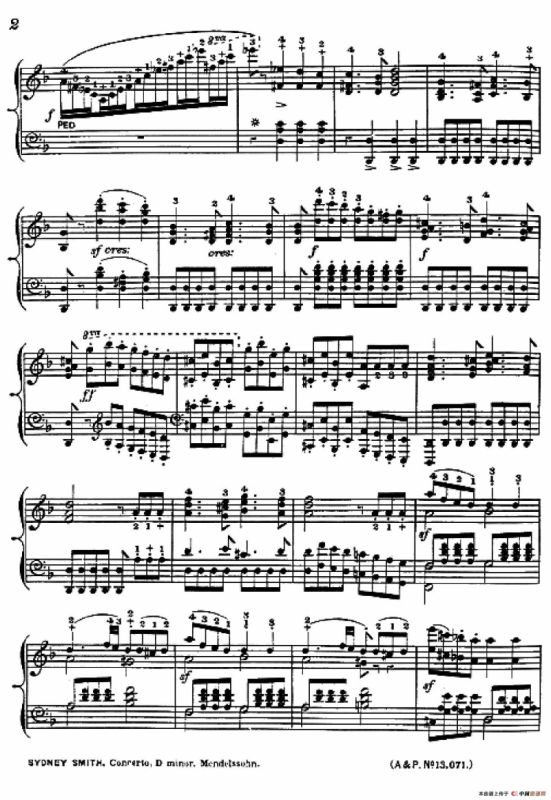 d小调第二钢琴协奏曲（钢琴独奏版）