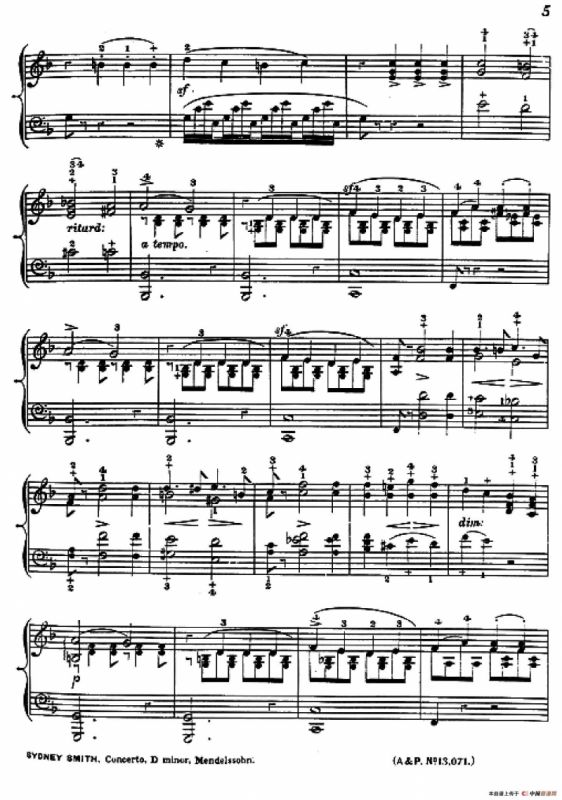 d小调第二钢琴协奏曲（钢琴独奏版）