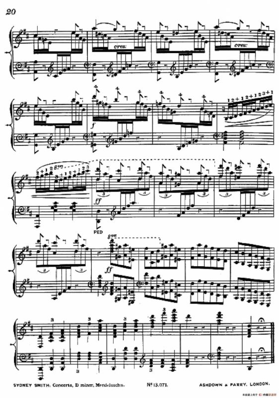 d小调第二钢琴协奏曲（钢琴独奏版）