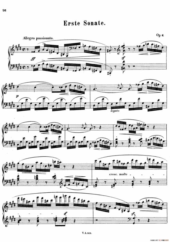 升c小调第一钢琴奏鸣曲（Op.6）