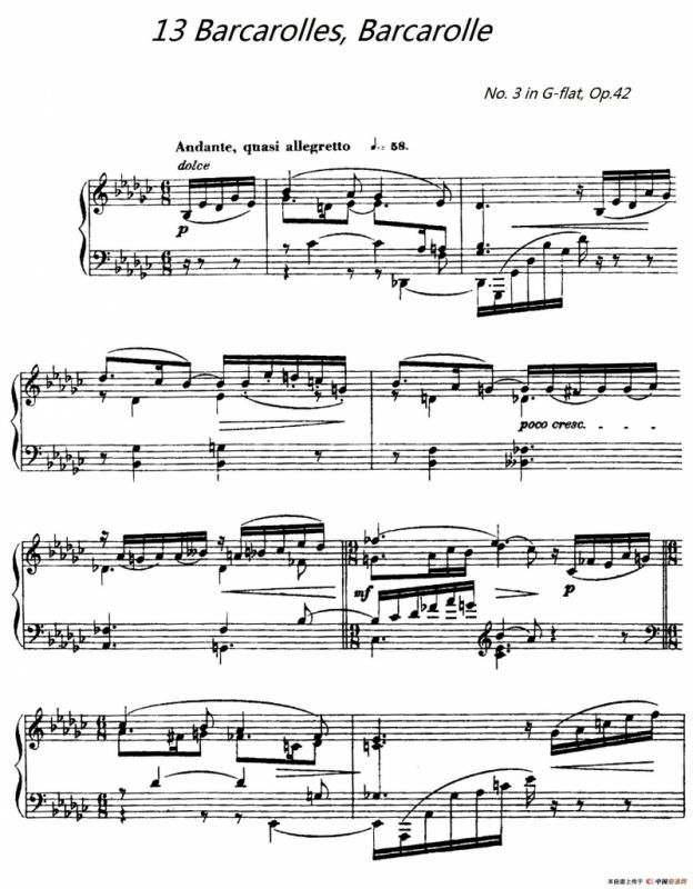 13 Barcarolles, Barcarolle（No. 3）