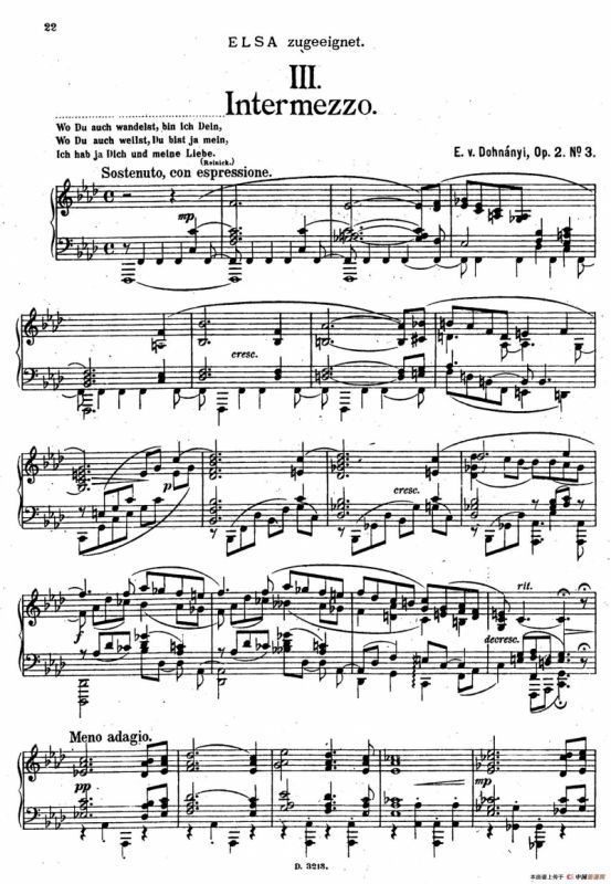 Four Pieces 4首小品 Op.2（Ⅲ）