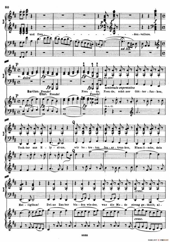 d小调第九交响曲 Op.125（双钢琴P73——82）