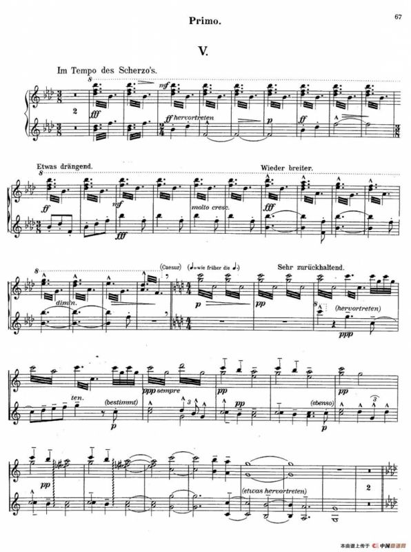 c小调第二交响曲“复活”（Ⅴ）（改编四手联弹版）