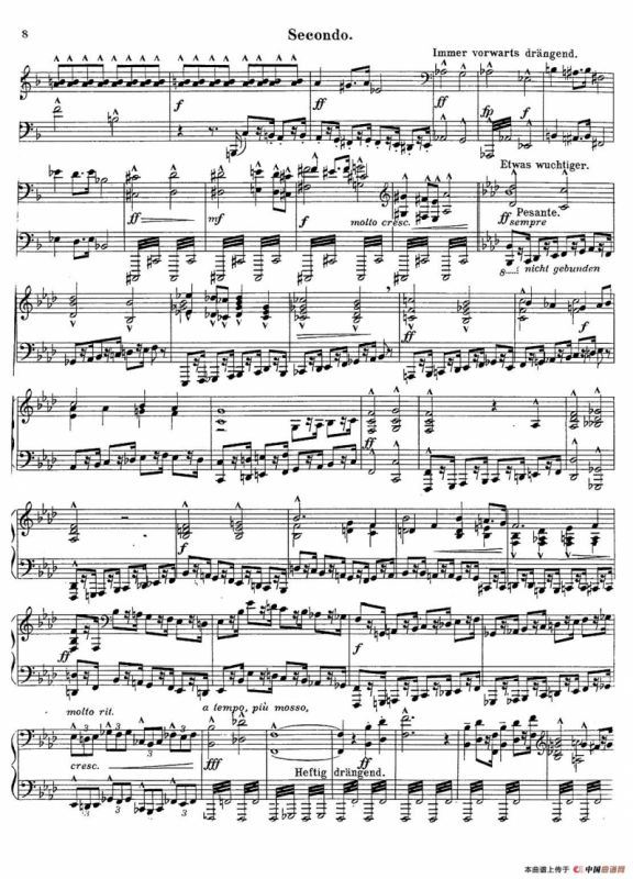 c小调第二交响曲“复活”（Ⅴ）（改编四手联弹版）