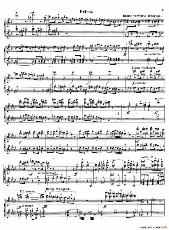 c小调第二交响曲“复活”（Ⅴ）（改编四手联弹版）