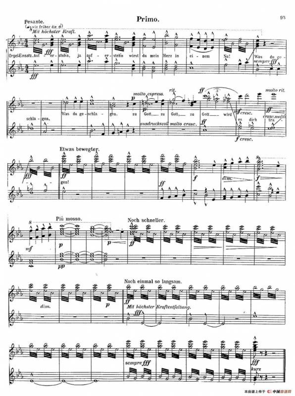 c小调第二交响曲“复活”（Ⅴ）（改编四手联弹版）