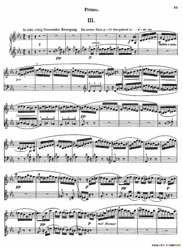 c小调第二交响曲“复活”（Ⅲ）（改编四手联弹版）