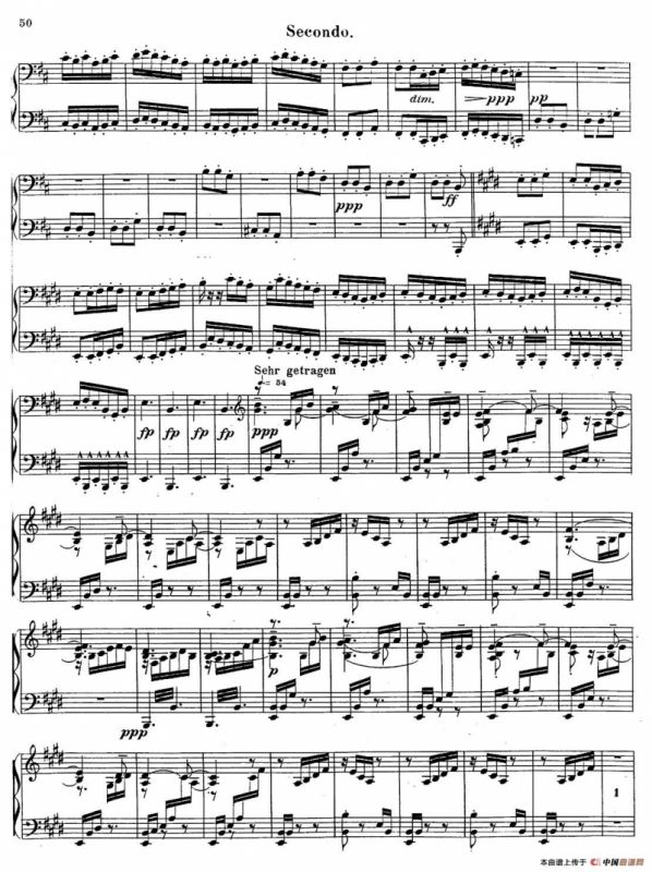 c小调第二交响曲“复活”（Ⅲ）（改编四手联弹版）