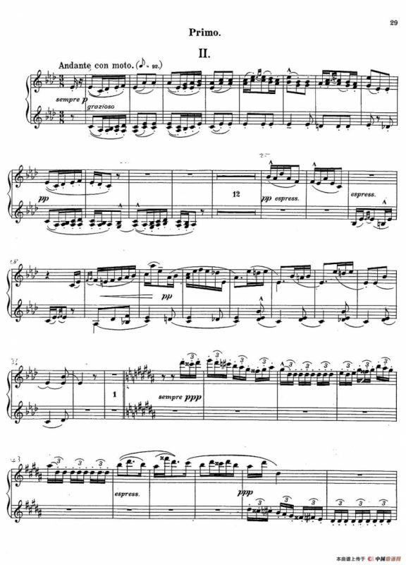 c小调第二交响曲“复活”（Ⅱ）（改编四手联弹版）