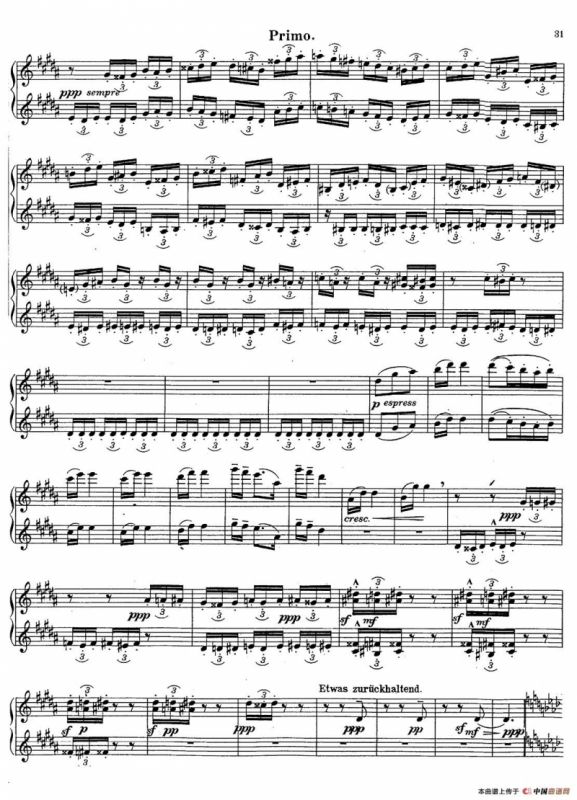 c小调第二交响曲“复活”（Ⅱ）（改编四手联弹版）