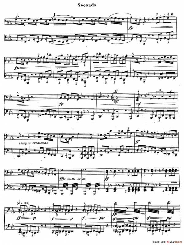 c小调第二交响曲“复活”（Ⅰ）（改编四手联弹版 ）