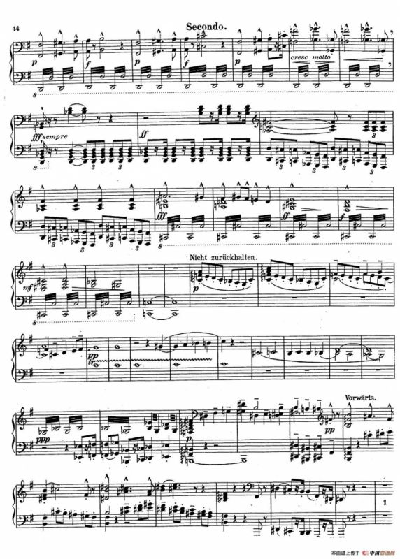 c小调第二交响曲“复活”（Ⅰ）（改编四手联弹版 ）