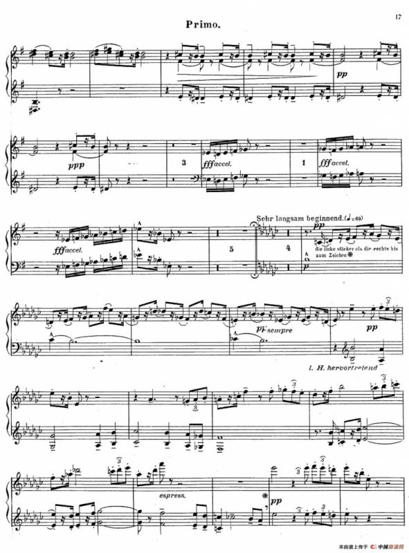 c小调第二交响曲“复活”（Ⅰ）（改编四手联弹版 ）