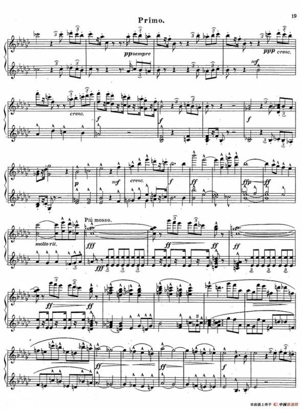 c小调第二交响曲“复活”（Ⅰ）（改编四手联弹版 ）