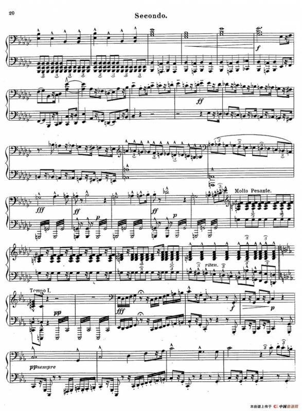 c小调第二交响曲“复活”（Ⅰ）（改编四手联弹版 ）