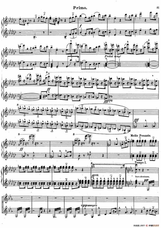 c小调第二交响曲“复活”（Ⅰ）（改编四手联弹版 ）