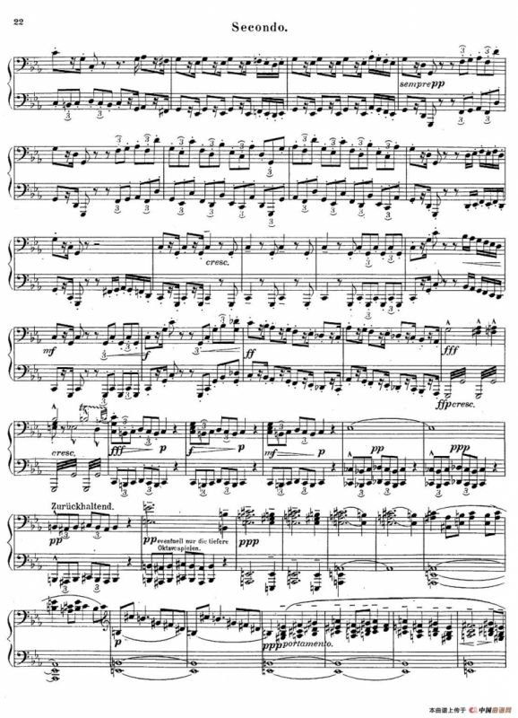 c小调第二交响曲“复活”（Ⅰ）（改编四手联弹版 ）