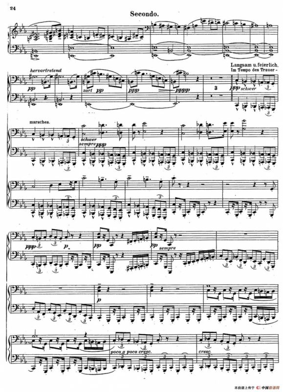 c小调第二交响曲“复活”（Ⅰ）（改编四手联弹版 ）