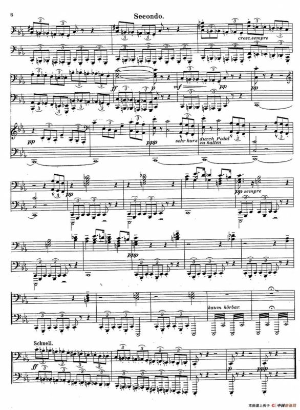 c小调第二交响曲“复活”（Ⅰ）（改编四手联弹版 ）