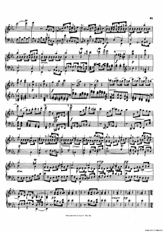 降E大调第十二弦乐四重奏（钢琴独奏版）