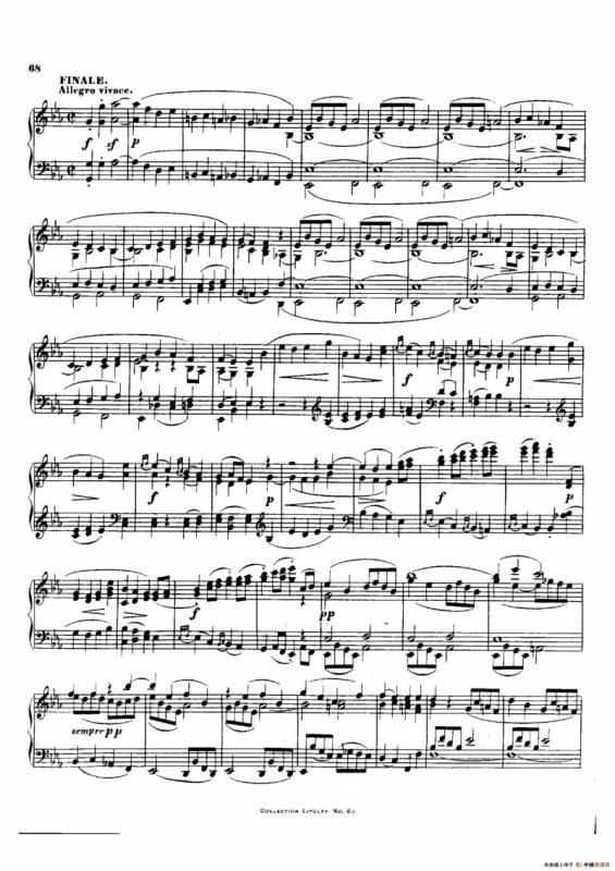 降E大调第十二弦乐四重奏（钢琴独奏版）