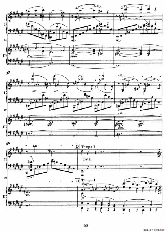 降B大调第二钢琴协奏曲（P61——70）