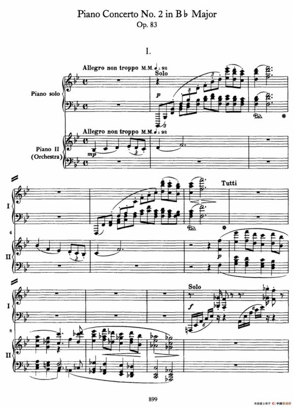 降B大调第二钢琴协奏曲 （P1——10）
