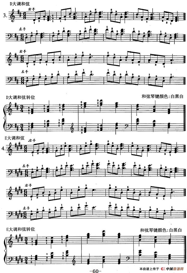 钢琴综合教程：第十课 七个白键大调和弦及其转位与分解